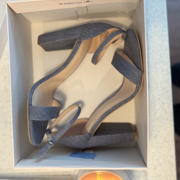 JustFab Shoes - JustFab Denim Blue Heels